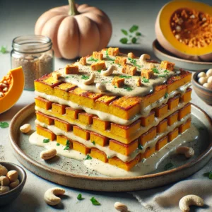 Lasagna di Tempeh e Zucca con Salsa di Anacardi