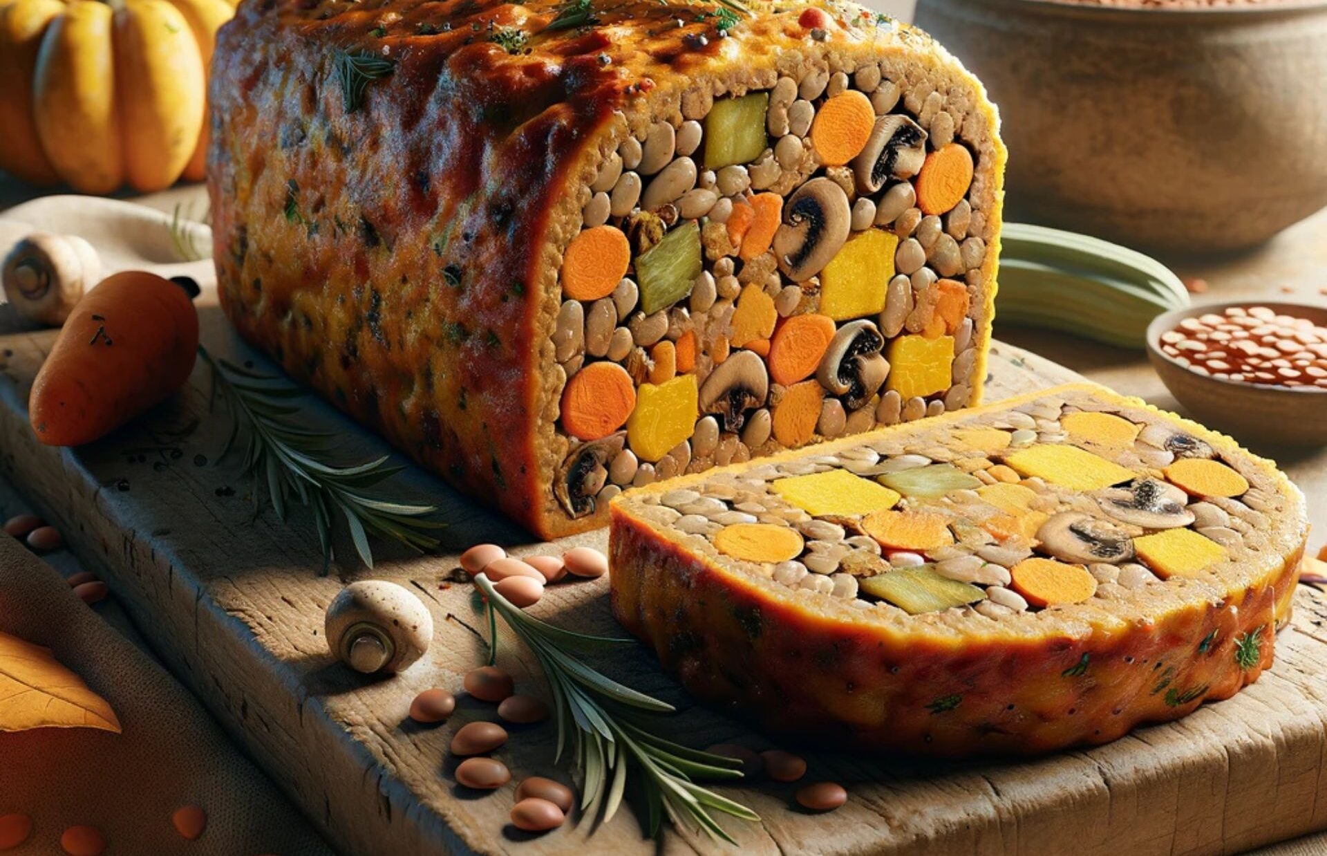 Polpettone di Lenticchie e Verdure Autunnali