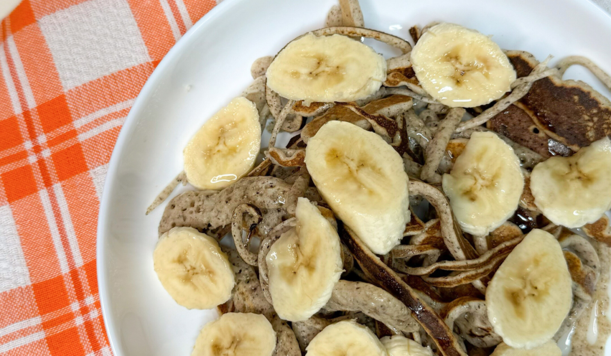 Pancake spaghetti vegani