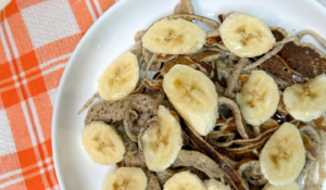 Pancake spaghetti vegani