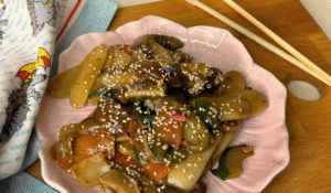 Gnocchi di riso cinesi alle verdure e shiitake