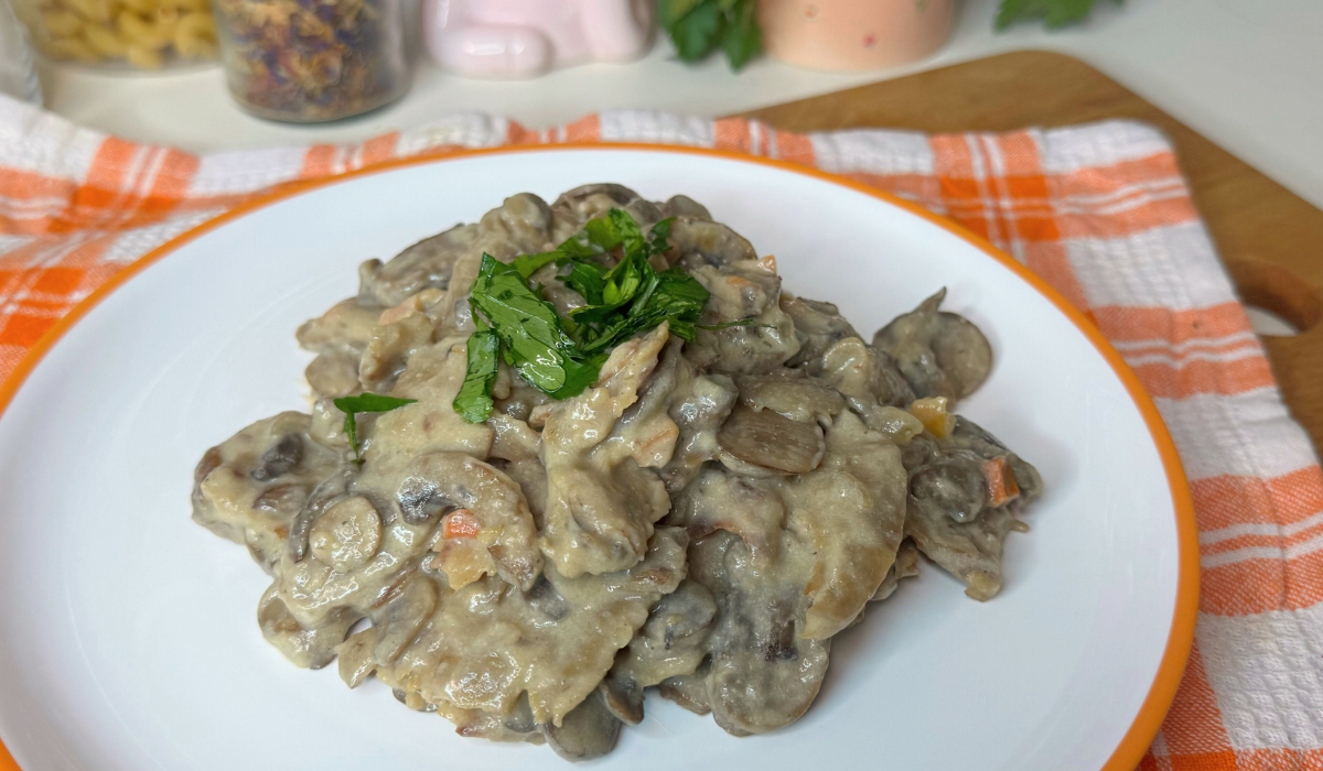 Seitan cremoso ai funghi