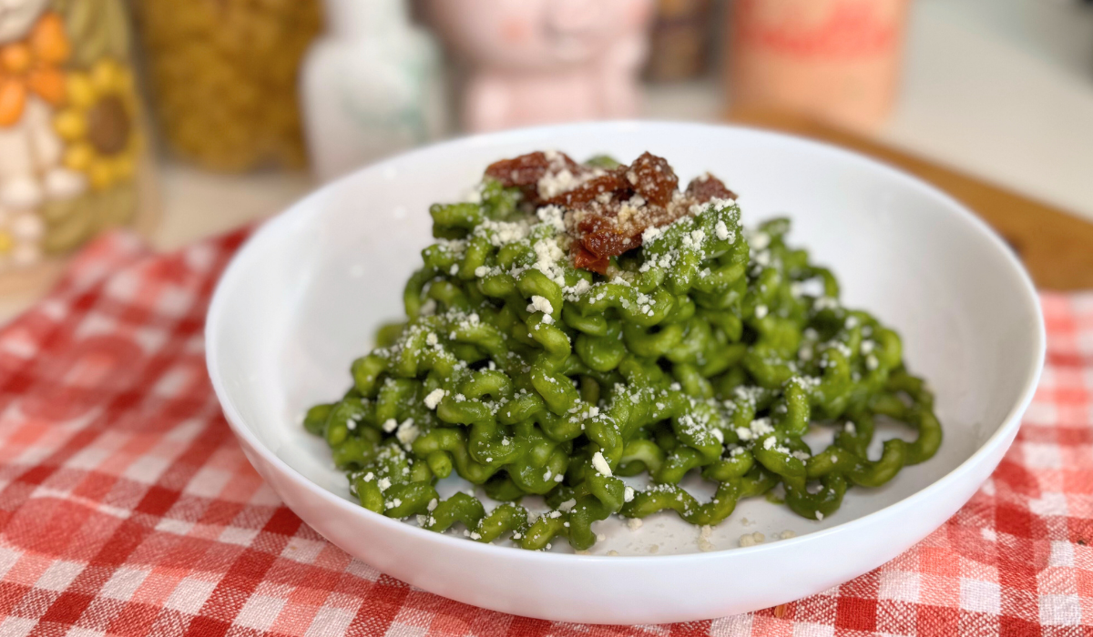 Pasta con crema di cannellini e spinaci