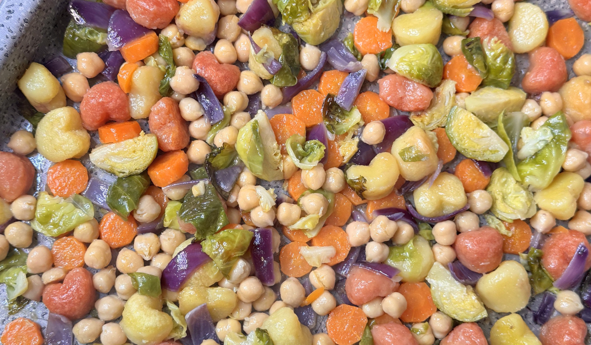 Gnocchetti al forno con ceci e verdure