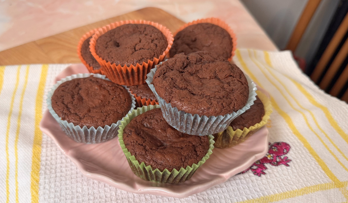 Muffin al cacao e cioccolato con tofu vellutato